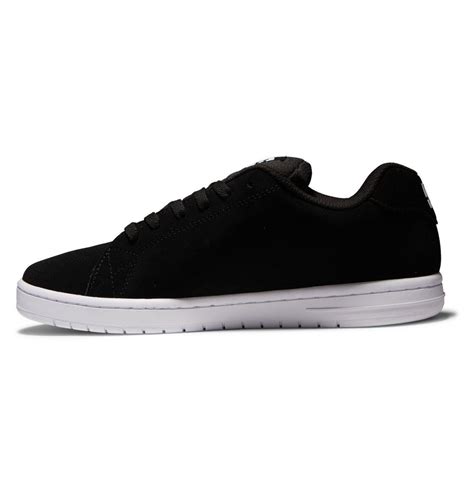 Dc Men S Gaveler Leather Skateboarding Shoes Low Black White Ebay