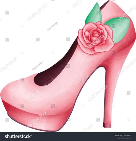 Pink High Heel Lovely Lady Watercolor Stock Vector Royalty Free 2266089015 Shutterstock