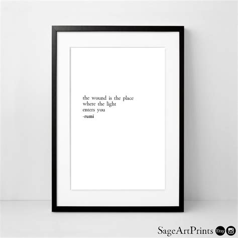 Rumi Quote Wall Art Inspiring Wall Art Inspiring Words Etsy Wall