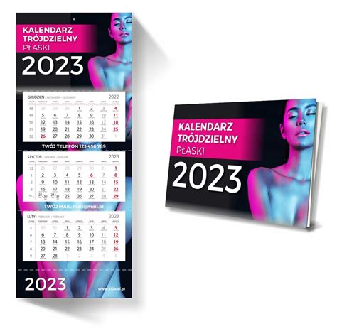 KALENDARZ TRÓJDZIELNY 2023 z LOGO PROJEKT 50 szt 11355250879