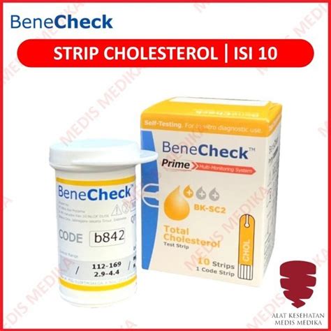 Jual Strip Cholesterol Isi 10 BeneCheck Alat Cek Test Kolesterol Bene