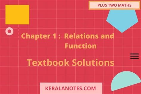 Plus Two Math S Solution Chapter Relations And Function