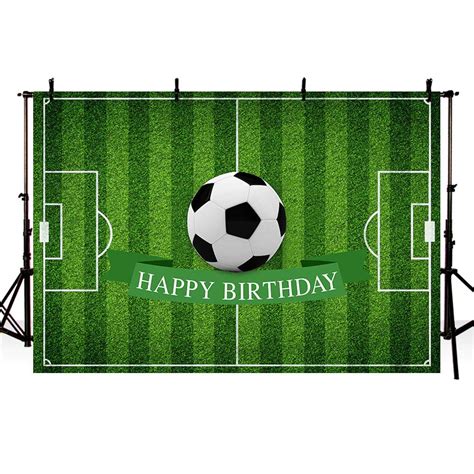 Buy Mehofoto 7x5ft Summer Football Boy Birthday Backdrop Green Stripes