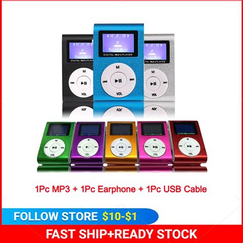 Mini Usb Metal Clip Mp3 Player Lcd Screen Support 32gb Micro Sd Tf Card