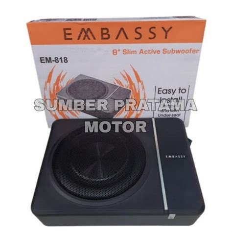 Subwoofer Kolong Embassy EM 818 Subwoofer Aktif 8inch Lazada Indonesia