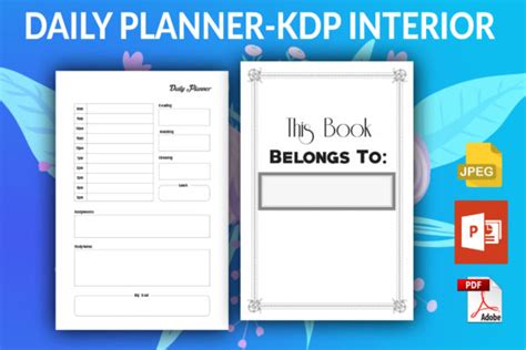 Daily Planner KDP Interior Graphic By KDP Pond Creative Fabrica