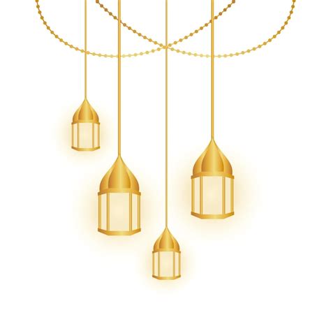 Premium Vector Islamic Gold Lantern Decoration