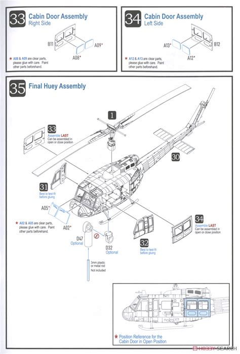 Bell Uh D Uh H Huey Plastic Model Assembly Guide