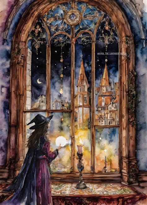 Twas A Magical Night 7x5 Altar Print Download Only Witchy Watercolour