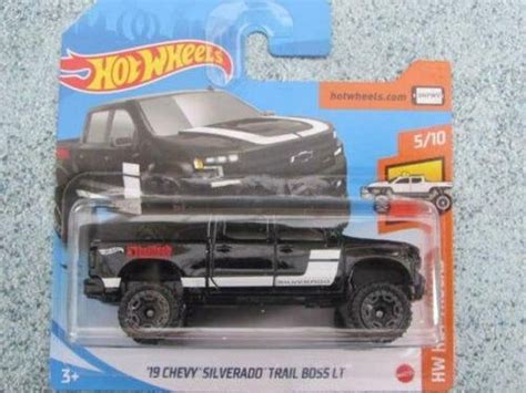 Hot Wheels Chevy Silverado Trail Boss LT Black HW Hot Trucks Perfect Birthday Gift Miniature