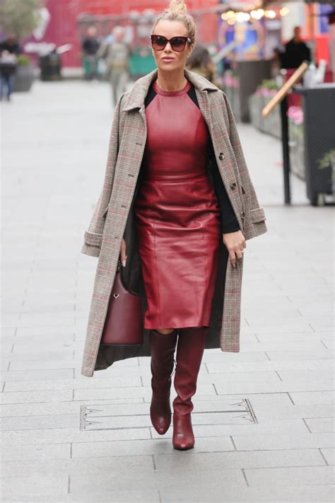 Amanda Holden In Burgundy Leather Dress London 11192021 • Celebmafia