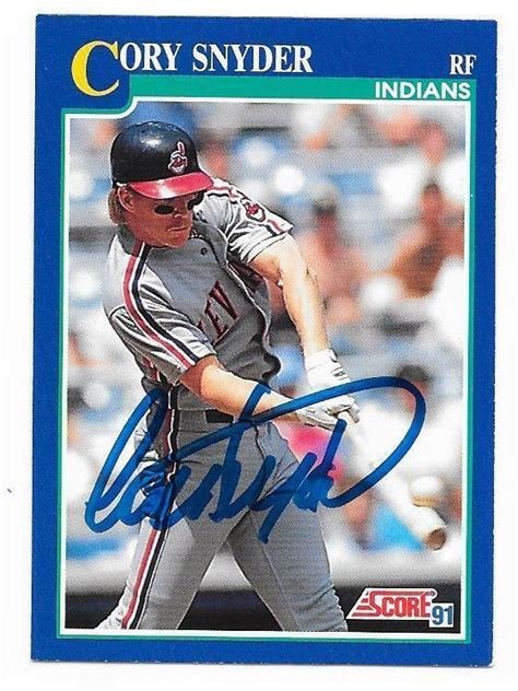 Cory Snyder Score Autographed Signed Cleveland Indians Ebay