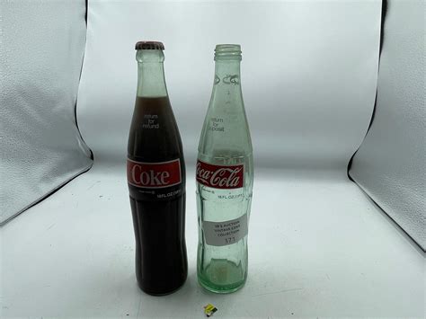 Lot Two Vintage Glass Coke Bottles