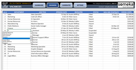 Recruitment Tracker Excel Template | Hiring Plan for HR Managers