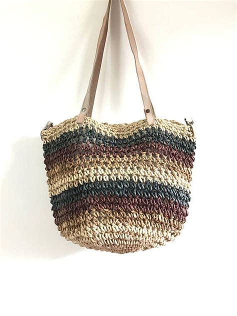 Straw Basket Bag Straw Shoulder Bag Boho Straw Bag Tote Etsy Uk