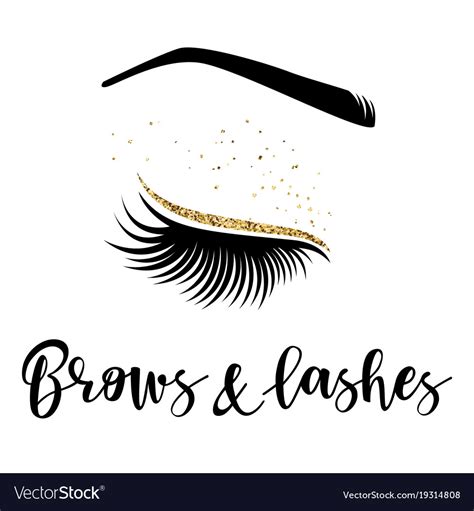 Brows and lashes logo Royalty Free Vector Image