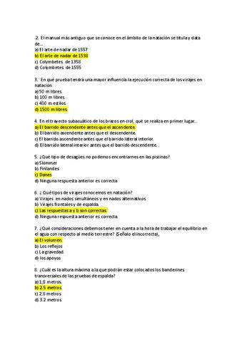 Examen Natacion Junio 2022 Pdf