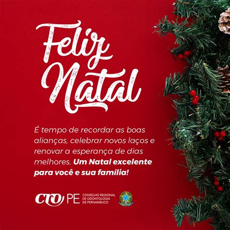 Feliz Natal São os votos de toda a equipe do CRO PE CRO PE