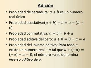 Sistema Axiom Tico Propiedades De N Meros Reales Ppt