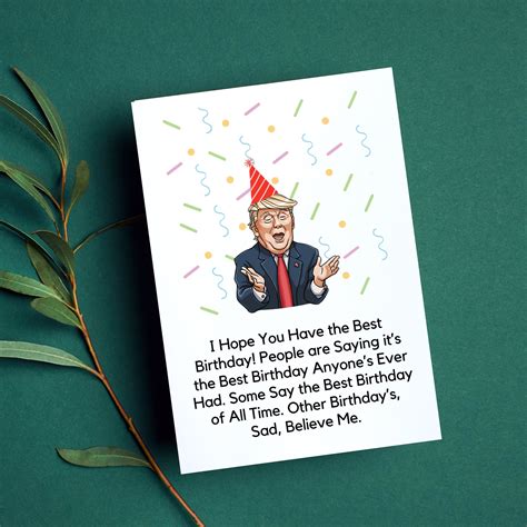 Donald Trump Funny Parody Birthday Card Perfect Birthday Card for the Political Person in Your ...