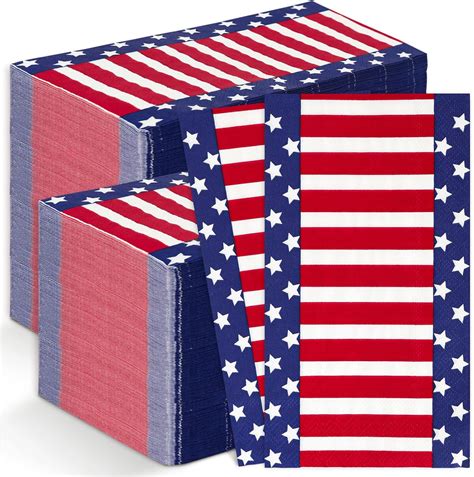 Amazon AnyDesign 200Pcs Patriotic Guest Napkins American Flag