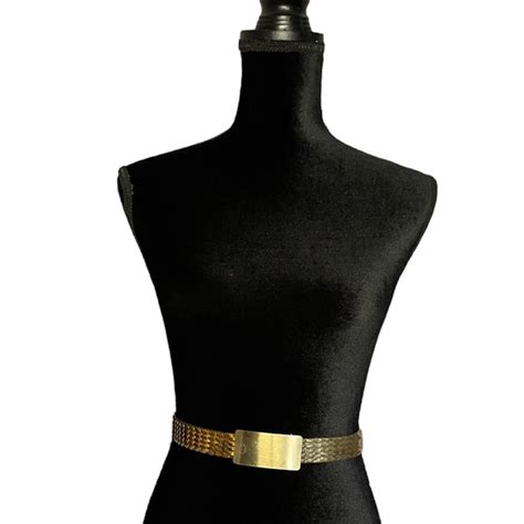 Vintage Accessories Vintage Gold Metal Stretch Belt Poshmark