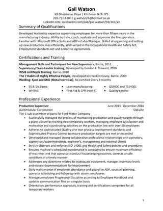 Gail Watson S Resume PDF