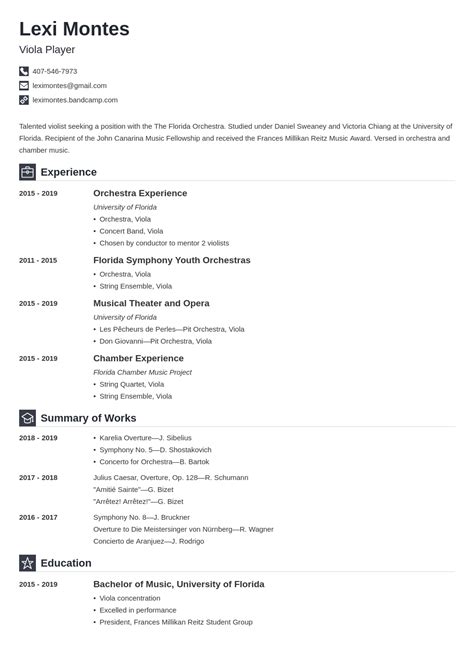 How To Write A Music Resume—examples And Template