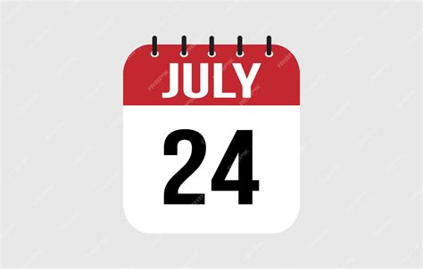 Premium Vector | 24 july calendar july calendar vector illustration