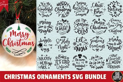 Christmas Ornaments SVG Bundle (1528662)