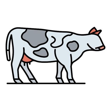 Premium Vector Cow Icon Outline Cow Vector Icon Color Flat Isolated