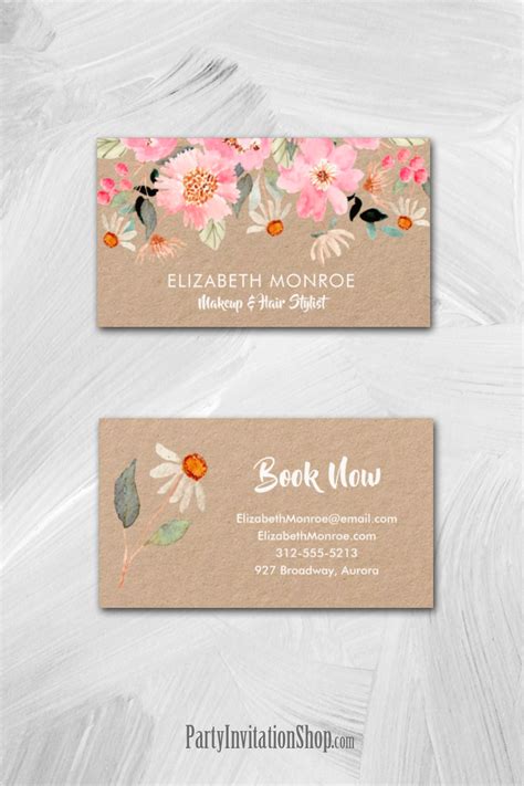 Floral Business Cards - PARTY INVITATION SHOP