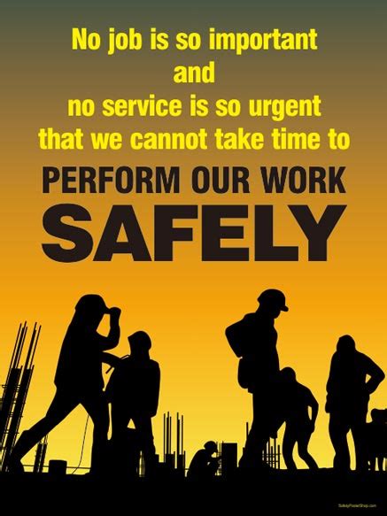 perform  work safely safety poster shop
