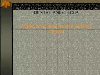 PPT - DENTAL ANESTHESIA COMPLICATIONS IN THE DENTAL CHAIR PowerPoint ...