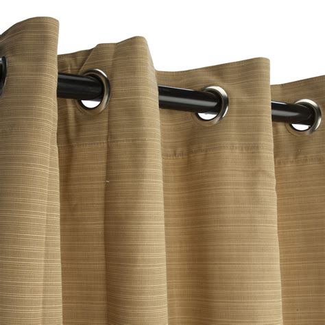 Shop Sunbrella Dupione Bamboo Outdoor Curtain with Nickel Plated ...