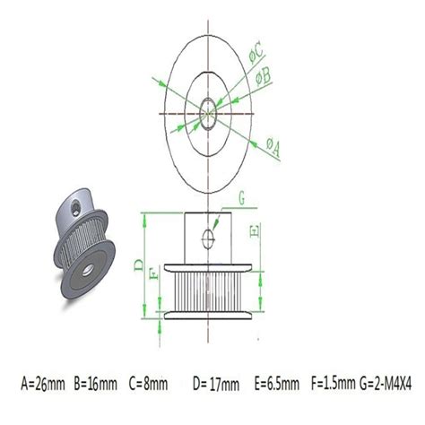 GT2 Riemenscheibe 40 Zähne 8mm Bohrung für 6mm Riemen Motedis