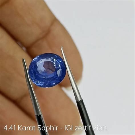 4 41 Karat CEYLON SAPHIR SAPPHIRE Edelstein IGI ZERTIFIKAT Kaufen Auf