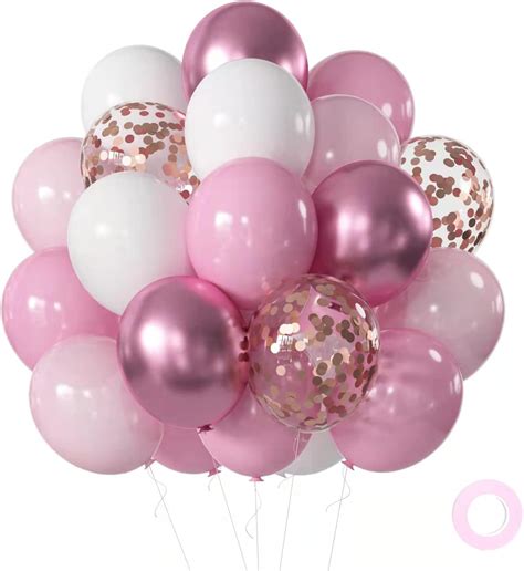 Amazon Pink White Rose Party Balloons Pcs Inch Pink White