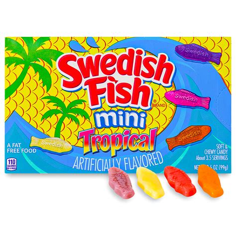 Swedish Fish Mini Tropical Candy Theatre Pack 35oz Candy Funhouse