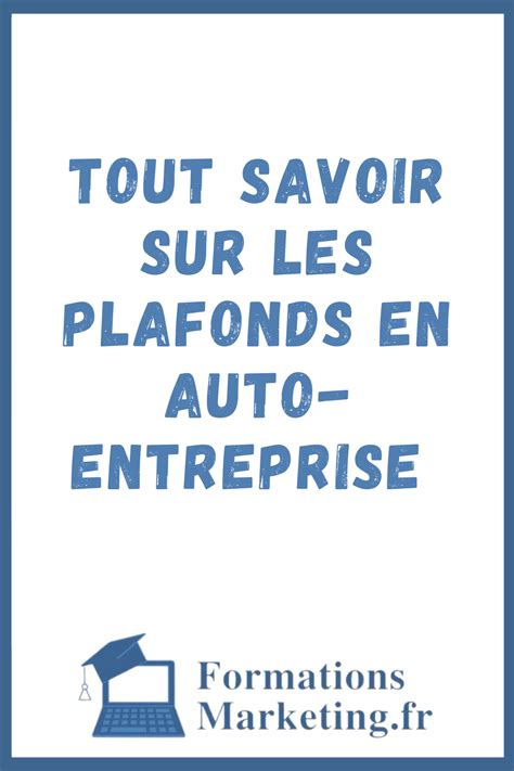 Tout Savoir Sur Les Plafonds En Auto Entreprise FormationsMarketing Fr