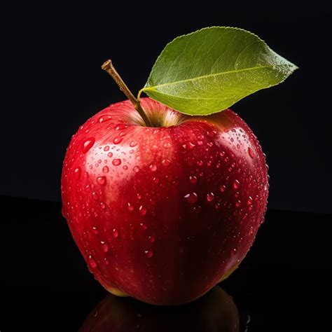 Premium AI Image A Red Apple With Water Drops On It