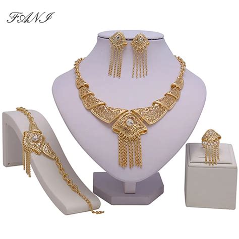 Aliexpress Buy Fani 2018 Dubai Gold Colorful Crystal Jewelry Sets