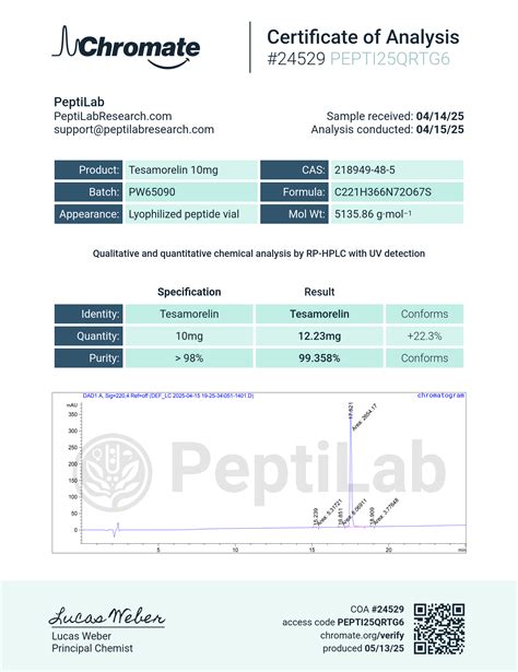 Tesamorelin 10mg - 99% Pure | PeptiLab