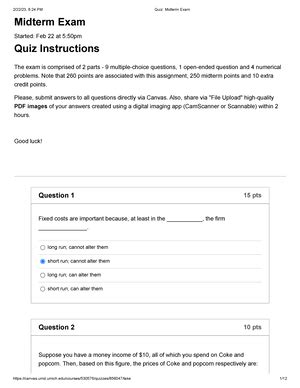 Econ Midterm Practice Guide Econ Midterm I Practice Guide