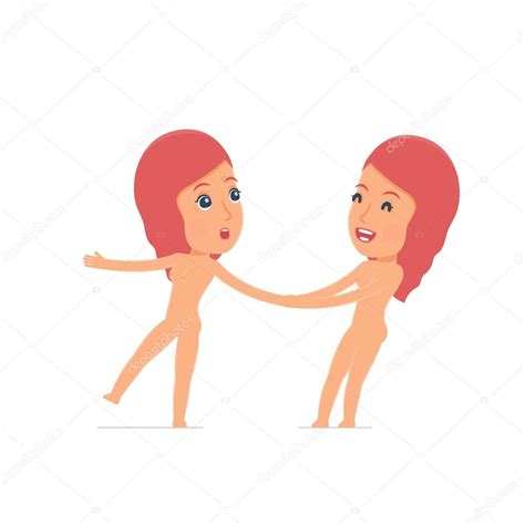 Funny And Cheerful Character Naked Female Drags His Friend To Sh