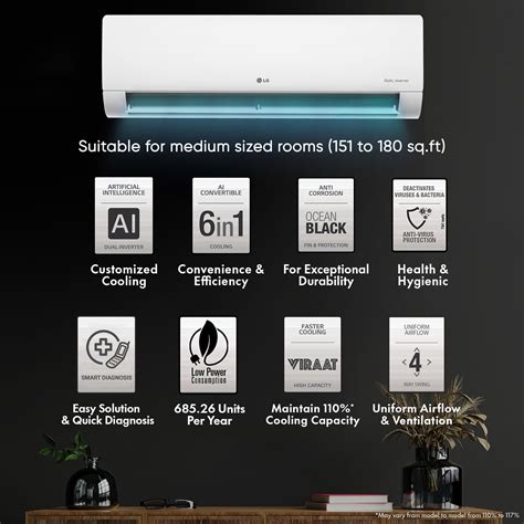 Buy Lg 6 In 1 Convertible 1 5 Ton 5 Star Ai Dual Inverter Split Ac With