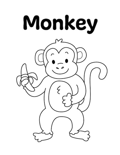 Monkey Coloring Page - Little Bee Family