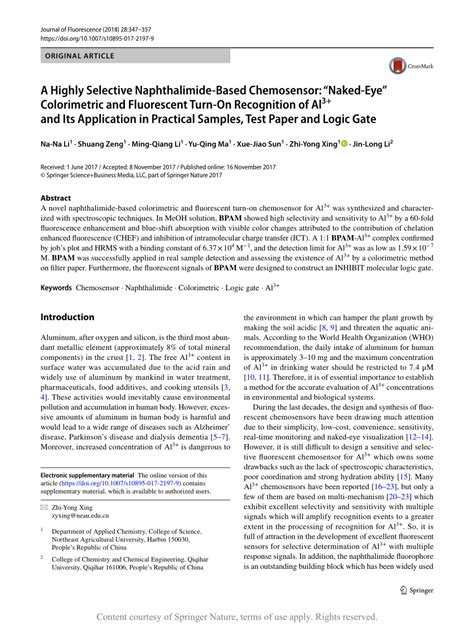 A Highly Selective Naphthalimide Based Chemosensor Naked Eye