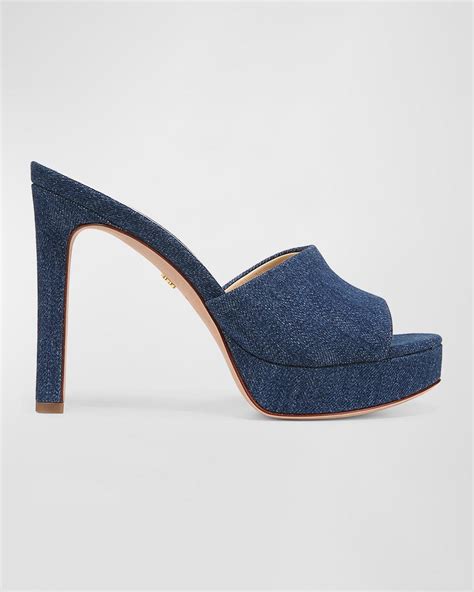 Veronica Beard Dali Denim Platform Mules In Blue Lyst