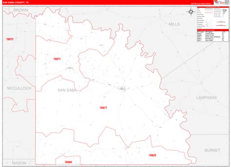 Wall Maps Of San Saba County Texas